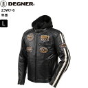 秋冬【送料無料】ブラック/L デグナー/DEGNER 23WJ-6 フード付シープレザージャケット moto バイク用 ツーリング 通学 通勤 革ジャン ライダ...