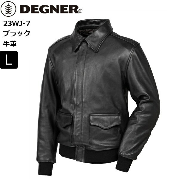 秋春【送料無料】ブラック/L デグナー/DEGNER 23WJ-7 レザーA-2ジャケット メンズ moto バイク用 ツーリング 通学 通勤 革ジャン ライダース ライジャケ メンズ