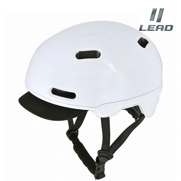 LEAD工業/リード工業 CB-01 ホワイト M 54-58cm未満 SGマーク 軽量 コンパクト 自転車 チャリ 大人 アジャスター 顎紐付き ヘルメット ...