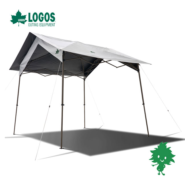アイネット楽天市場店のLOGOS ロゴス ソーラーブロック 切妻Qセットリッジジョイント 2727-BG 270×270cm タープ UVカット 遮光 雨対策 イベント アウトドア 71204009 あす楽対応｜アングル2