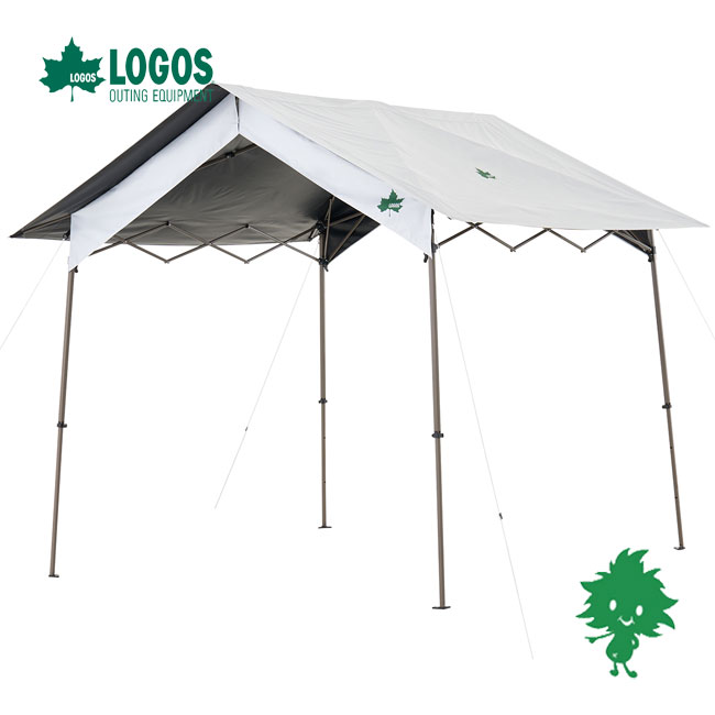 アイネット楽天市場店のLOGOS ロゴス ソーラーブロック 切妻Qセットリッジジョイント 2727-BG 270×270cm タープ UVカット 遮光 雨対策 イベント アウトドア 71204009 あす楽対応｜アングル3