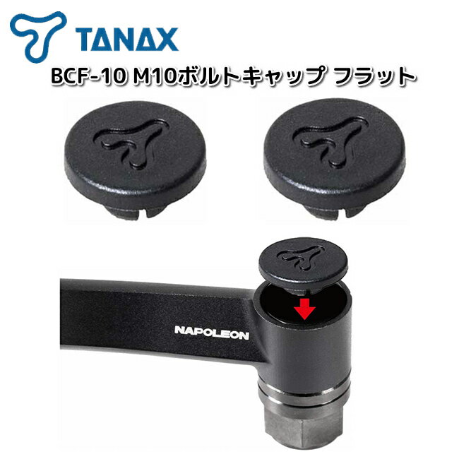 TANAX/タナックス BCF-10 M10ボルトキャップ フラット ブラック 2個入り 46ミラー用 リペアパーツ 補修 PA樹脂 防錆 盗難防止 6.5×φ16 純正部品 バイクミラー