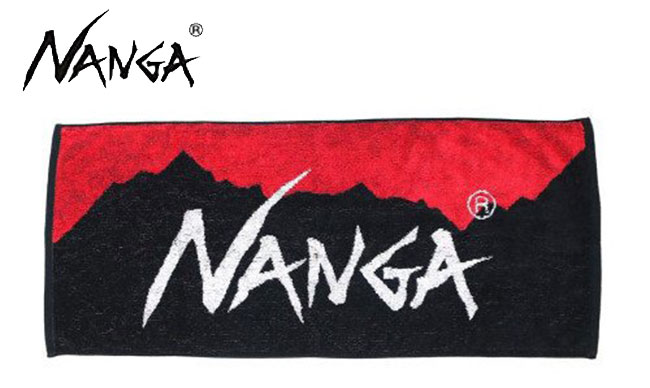 NANGA/ナンガ LOGO FACE TOWEL フェイスタオル タオル スポーツタオル 赤 黒 レッド ブラック red black N1FT スポーツ アウトドア ジャガード織 ロゴ コーマ糸 今治タオル キャンプ アクティ…