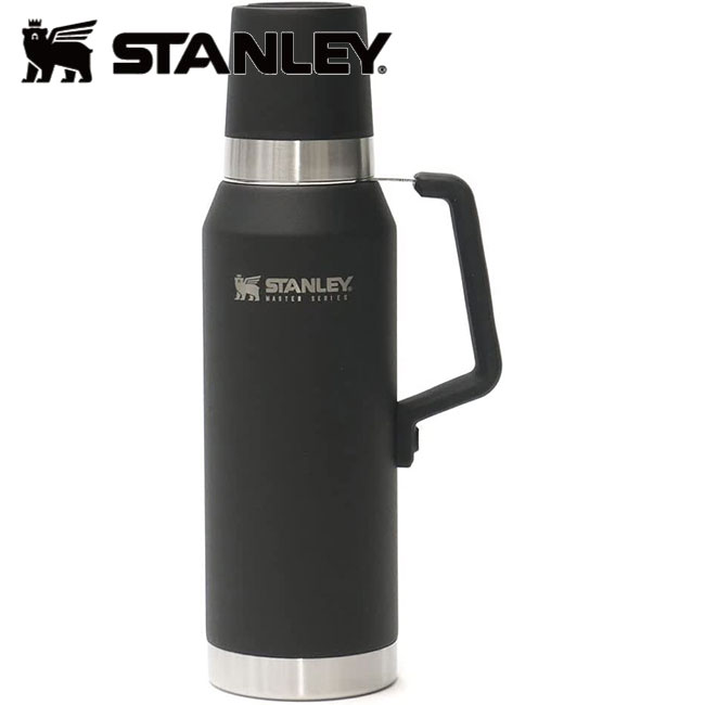 STANLEY/スタンレー 10-02659-053 マスター真空ボトル 1.3L 水筒 保冷 保温 1リットル おしゃれ マグボトル 魔法瓶 保冷 大容量 登山 コップ付き ステンレス マットブラック 黒 キャンプ インドア アウトドア おしゃれ かわいい かっこいい