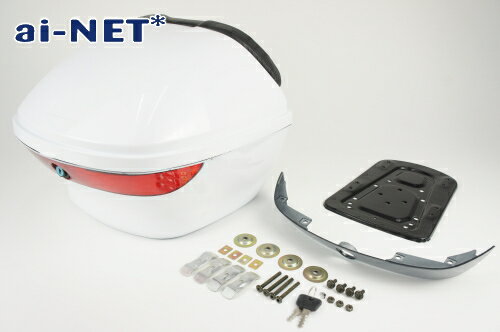 3ヶ月保証付 リアボックス トップケース 28L HORNET[ホーネット]600 リアボックス アタッチメント付 汎用品 シャスタホワイト 白　レンズ付 バイク好き ギフト 楽天スーパーセール 開催