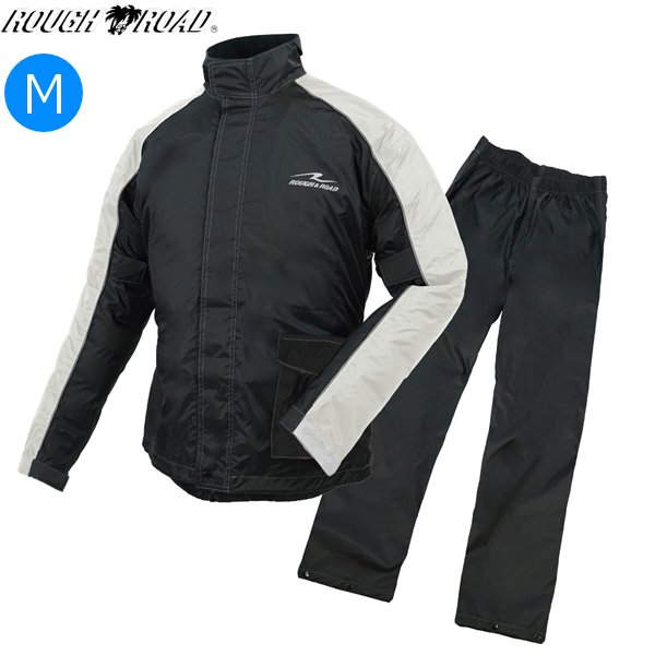 ラフ&ロード RR7815 デュアルテックスコンパクトレインスーツ ブラック Mサイズ moto バイク用 雨具 合羽 レインウェア 上下セット コンパクト ツーリング 通勤通学 雨対策 お買い物マラソン 開催