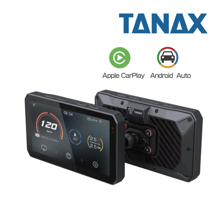 6月末発売予定 TANAX/タナックス スマートライドモニター AIO-5 Play 多機能 5インチ タッチパネル 通知 音楽 ナビ GPS Apple CarPlay USB 給電 カクツキなし 60FPS 防水 メッセージ通知 アン…