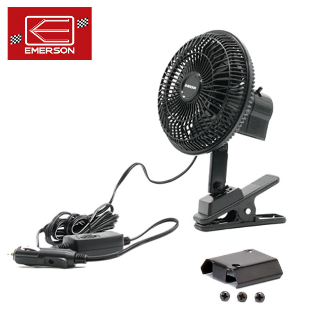 車内の換気 に最適 ニューレイトン エマーソン クルマの扇風機 EM-346N ブラック DC12V用 車載扇風機 ..