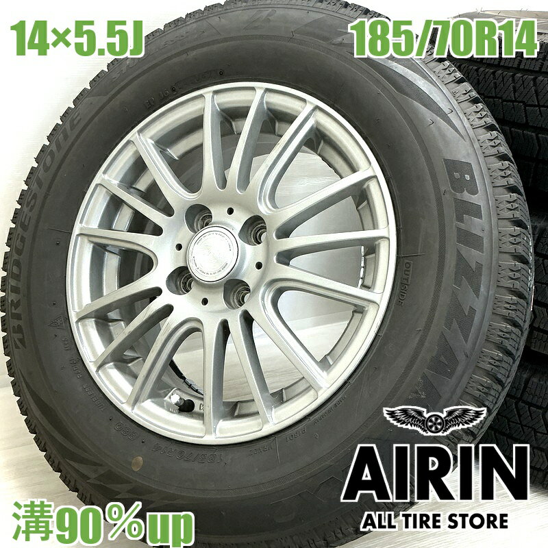 乐天商城 - 中古 185/70R14 タイヤホイール 4本セットBRIDGESTONE BLIZZAK VRX2 ravrion タイヤホイールセットノート などにタイヤ ホイール 14インチ スタッドレスタイヤ
