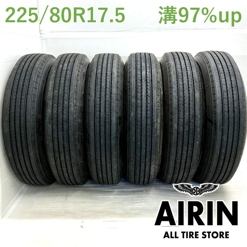 乐天商城 - 225/80R17.5 123/122L ダンロップ エスピー330K 6本セット2025年製 残溝97% 中古タイヤ 17.5インチフォワード レンジャー ファイター