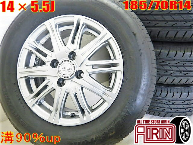 中古 185/70R14 タイヤホイール 4本セットBRIDGESTONE NEXTRY PROMISING Ligh タイヤホイールセットノート などにタイヤ ホイール 14インチ サマータイヤ