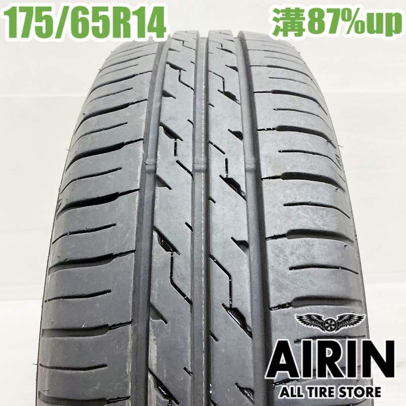 中古 175/65R14 イエローハット エコファイン 1本 単品bB パッソ フィット キューブ ノート デミオ中古タイヤ サマータイヤ 14インチ
