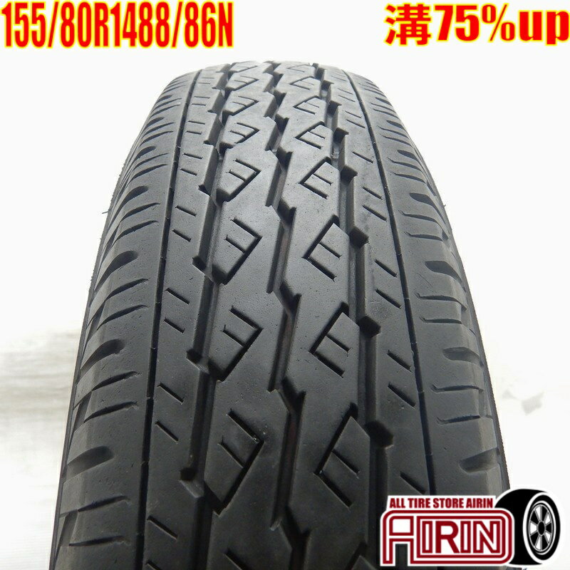 【ポイント5倍!!16日まで！】中古 155/80R14 88/86N BRIDGESTONE V600 夏タイヤ 1本 単品プロボックス 中古タイヤ サマータイヤ 14インチ