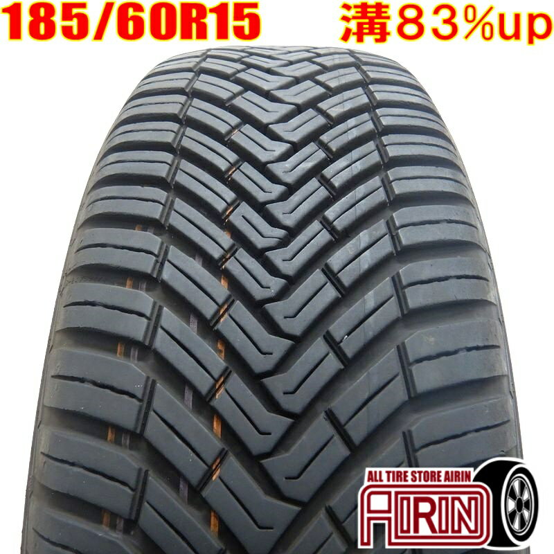 中古 185/60R15 CONTINENTAL AllSeasonContact 夏冬タイヤ 1本 単品シエンタ ベルタ ヴィッツ グレイス シャトル フィット中古タイヤ オールシーズンタイヤ 15インチ