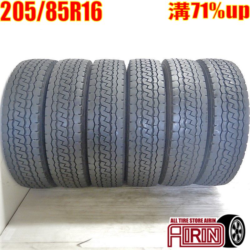 【楽天スーパーSALE限定 ポイント10倍 】中古 205/85R16 117/115L ブリヂストン デュラビス M804 夏冬タイヤ トラック用 6本セットエルフ中古タイヤ 中古トラックタイヤ 16インチ