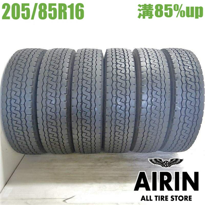 【楽天スーパーSALE限定 ポイント10倍 】中古 205/85R16 117/115L ブリヂストン デュラビス M804 夏冬タイヤ トラック用 6本セットエルフ中古タイヤ 中古トラックタイヤ 16インチ