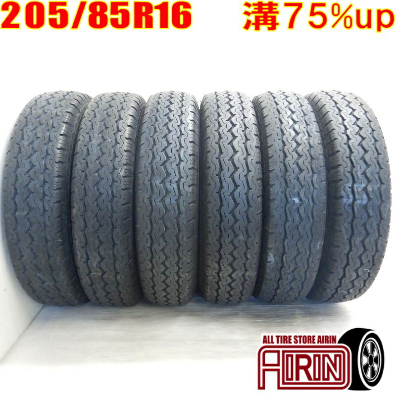 中古 205/85R16 117/115L DUNLOP SP LT5 夏タイヤ トラック用 6本セットエルフ中古タイヤ 中古トラックタイヤ サマータイヤ 16インチ