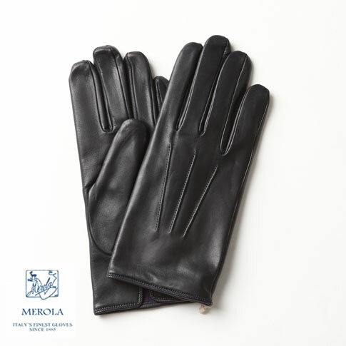 メローラ / MEROLA GLOVES【メローラ 手袋】【国内正規別注品】新作限定メローラ グローブ ラムナッパxカシミアライナー オイルフィニッシュ加工 ハンドメイド手袋 me429001-80 ネイビー