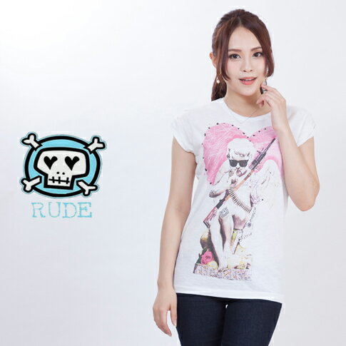 Rude ルード レディース Tシャツ 半袖 プリント Tシャツ Angel rlt-ang-151666