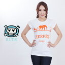 Rude ルード レディース Tシャツ 半袖 プリント Tシャツ Herpes rlt-her-151635