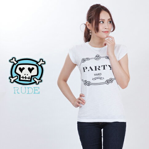 Rude ルード レディース Tシャツ 半袖 プリント Tシャツ Party rlt-par-151563