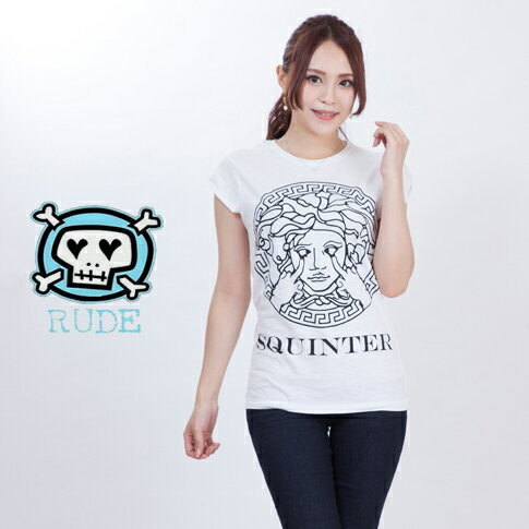 Rude ルード レディース Tシャツ 半袖 プリント Tシャツ Squinter rlt-squ-151640