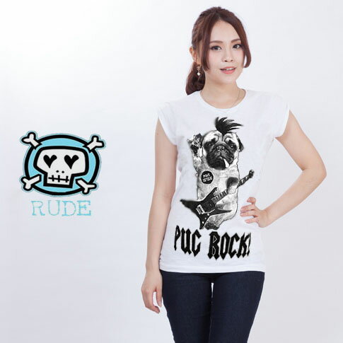 Rakuten - Rude ルード レディース Tシャツ 半袖 プリント Tシャツ PUGROCK l-pugrock