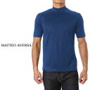 MATTEO AVERSA マッテオアヴェルサ シルキーコットン Tシャツ ハイネック 上質カットソー ソリッドブルー ma713001-85