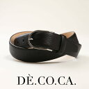 【国内正規品】DE.CO.CA. デーコカ ベルト レザーベルト ドレスベルト サフィアーノレザー ブラック 007-black
