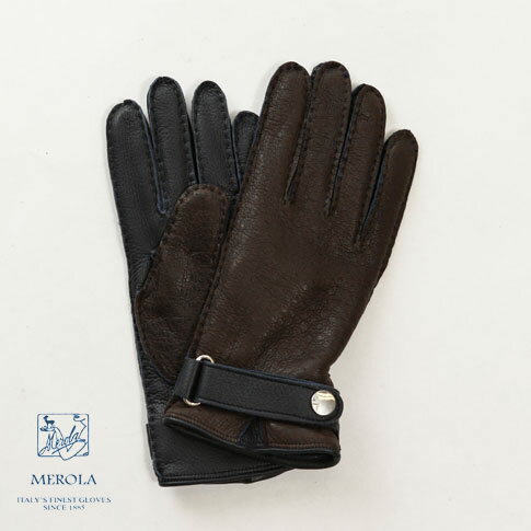 【CLEARANCE 2024】メローラ / MEROLA GLOVES メローラ 手袋 国内正規別注品 限定品 ペッカリーxディアスキン鹿革 カシミア100％ライナー ベルテッドグローブ ハンドメイド手袋 me929002-78