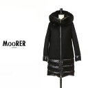 MOORER / ムーレー ダウン レディース ウールカシミヤ 切り替え フォックスファー付き ダウンコート STIGE-LER NERO ブラック mo-stige-ler-nero