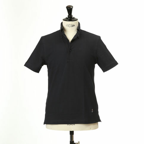 Guy Rover ギローバー 鹿の子 ポロ ボタンダウン 半袖ポロシャツ 台衿付き ネイビー pc224-591500-04