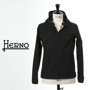 HERNO / ヘルノ メンズ 撥水 ストレッチナイロン マウンテンパーカー ブルゾン ブラック gi0188u-9300