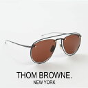 yAfׁIzguE ArG[^[TOX THOM BROWNE.NEW YORK [TBS113 59-03 Navy Enamel]12K Gold Metal Aviator Sunglasses Dark Brown Lens