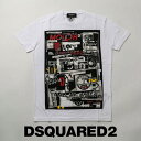 ディースクエアード / DSQUARED2 / ディースクエアード 半袖 Tシャツ カスタマイズカープリント クルーネックTシャツ カットソー ホワイト s74gd0653-100