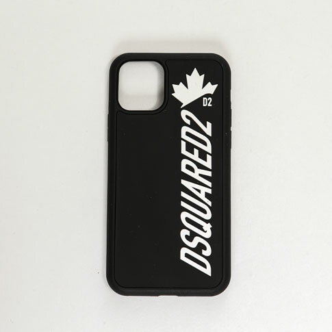 DSQUARED2 Leaf iPhone 11 Pro Cover ディースクエアード シリコンラバー iPhoneケース ITM0092 35803869 2124 iPhone11pro 専用ケース スマホ スマートフォン カバー NERO