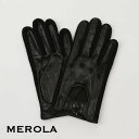 【CLEARANCE 2024】限定品 メローラ / MEROLA GLOVES メローラ 手袋 ラムナッパ x コットンニット編み ドライビンググローブ ハンドメイド手袋 別注新作モデル ブラックxブラック me119001-99