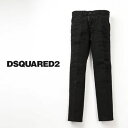 DSQUARED2 ディースクエアード ジーンズ メンズ SKATER JEAN ハードダメージ＆リペア ストレッチ ジーンズ ブラックデニムパンツ Overdye Destroy Wash Skater Jeans s74lb0861-900