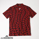 【クリアランスセール】【CLEARANCE】【送料無料!】J.LINDEBERG GOLF(ジェイリンドバーグ ゴルフ)ブリッジプリント オープンカラーシャツ ...