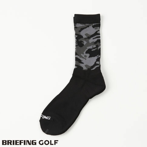  ブリーフィング ゴルフ BRIEFING GOLF メンズ ソックス ミドルソックス MENS CAMO BASIC SOCKS BRIEFINGロゴ入り カモフラージュ ブラック brg213m01-010