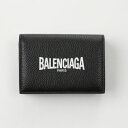 バレンシアガ 三つ折り財布 レディース BALENCIAGA バレンシアガ CASH MINI WALLET ミニウォレット Cash ミニウォレット 3つ折り財布(小銭入れ付き) TEEN SKATE LOGO PRINT カーフスキン ブラックxホワイト 594312 2UQT3 1090