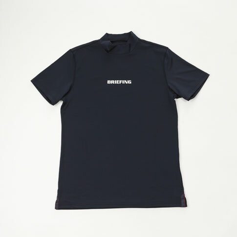 【あす楽】【送料無料！】ブリーフィング ゴルフ BRIEFING GOLF ハイネック半袖シャツ 背面BRIEFINGロゴプリント MENS TOUR HIGH NECK ネイビー bbg231m05-076