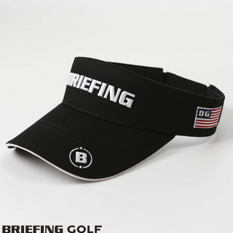 ブリーフィング ゴルフ BRIEFING GOLF ベーシック バイザー 定番ロゴ刺繍 MENS BASIC VISOR 010 BLACK ブラック サンバイザー brg223m57-010 BRG231M68