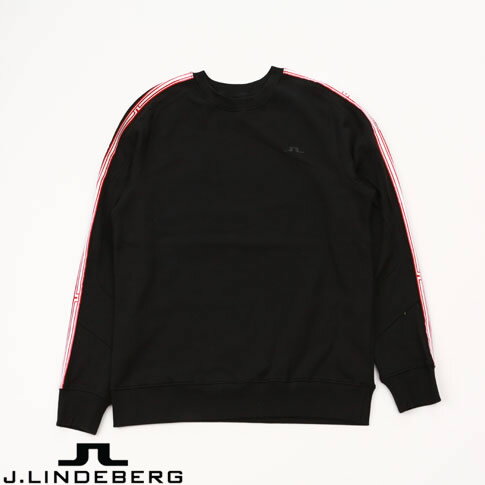 J.LINDEBERG GOLF ジェイリンドバーグ ゴルフ プルオーバー 裏起毛トレーナー ラバープリント クルーネック Sneaky Crew Neck 9999 ブラック 071-39912-019