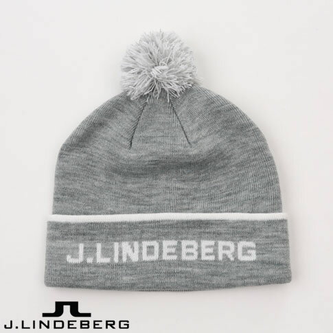 【あす楽】【送料無料！】J.LINDEBERG GOLF（ジェイリンドバーグ ゴルフ）Stripe Beanie メンズ ニット帽 J.LINDEBERGロゴ ジャガード ニットキャップ Lグレー系(012) 073-59940-012