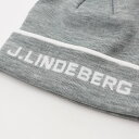 【あす楽】【送料無料！】J.LINDEBERG GOLF（ジェイリンドバーグ ゴルフ）Stripe Beanie メンズ ニット帽 J.LINDEBERGロゴ ジャガード ニットキャップ Lグレー系(012) 073-59940-012 3