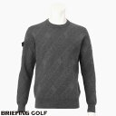 【あす楽】【送料無料！】ブリーフィング ゴルフ BRIEFING GOLF メンズ ロゴ クルーネックニット SHADOW COLLECTION SH MENS BIAS LOGO CREW NECK KNIT チャコール CHARCOAL brg233m13-017