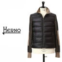 ヘルノ ダウンジャケット メンズ HERNO / ヘルノ メンズ ダウンジャケット ボンバージャケット NYLON ULTRALIGHT & VANISE' KNIT ボンバー ブラック pi001083u-9300