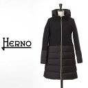 【全品送料無料】HERNO / ヘルノ レディース ダウンジャケット NUAGE ヌアージュ ウールxダウン 切り替え フード付き ダウンコート ネイビー PI00176D 39601 9290