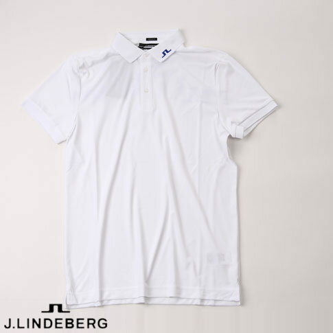  J.LINDEBERG GOLF（ジェイリンドバーグ ゴルフ））SUMMER HOLIDAY COLLECTION 背面 JLブリッジ 切り替えポロシャツ KV REGULAR FIT POLO 4WAYストレッチ ホワイト 071-28746-004